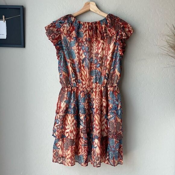 NWT Marie Oliver Dress Metallic Tiered Ruffle Gemma Mini Dress Red Size XS‎ - Picture 8 of 11